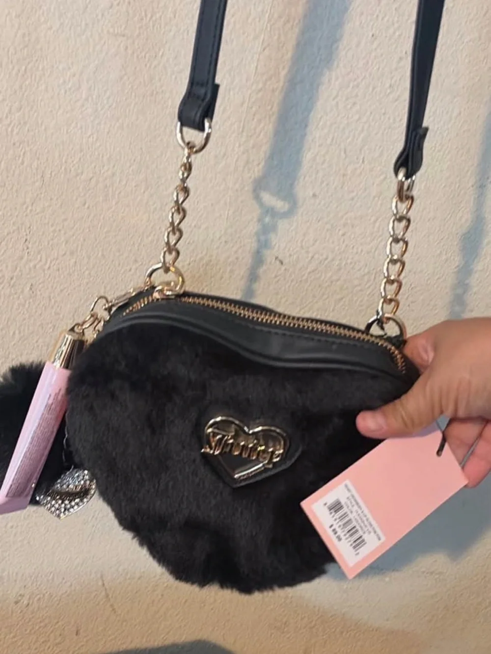 Juicy Couture Mint Green Quilted Floral Mini Backpack with Pom Pom